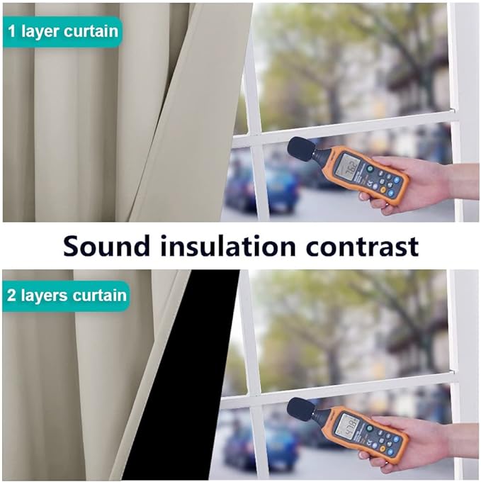 NICETOWN Full Shading Curtains for Windows, Super Heavy-Duty Black Lined Blackout Curtains for Bedroom, Privacy Assured Window Treatment (Natural, Pack of 2, 62 inches W x 95 inches L)