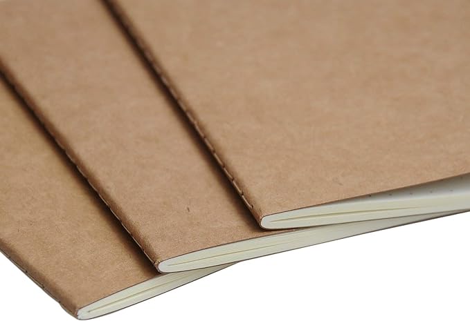 WANDERINGS Dotted Passport Size Travelers Notebook Inserts | 3.5" x 5" (9 x 12.5cm) | 80 GSM Paper | 3 Hand-sewn Booklets/180 Pages | Travelers Notebook Refills for Journals, Diaries, Planners