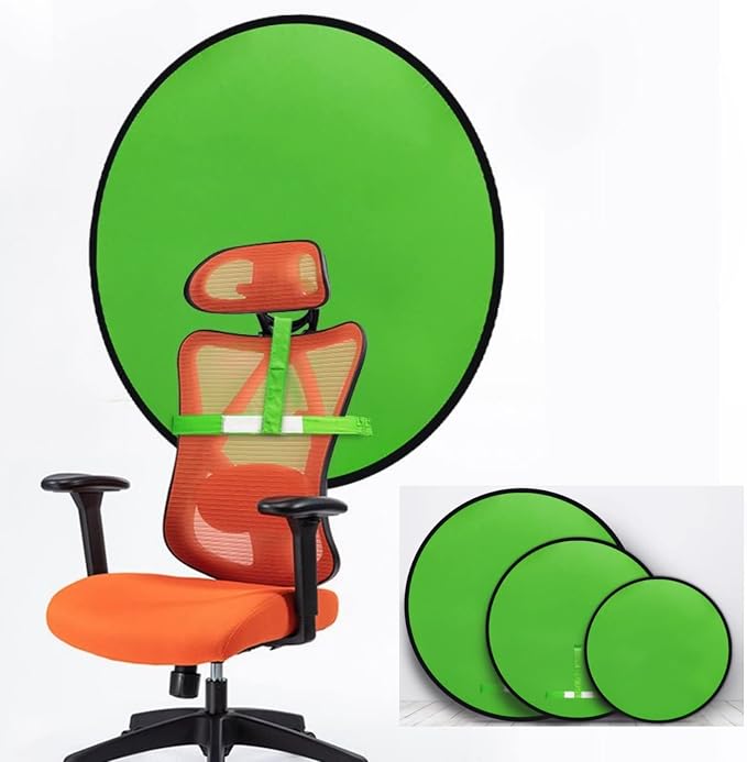 Portable Green Screen Chair 43.3in – Double Sided Foldable Greenscreen Backdrop with Stand, Chroma Key for Streaming Games, Zoom Calls & Photography