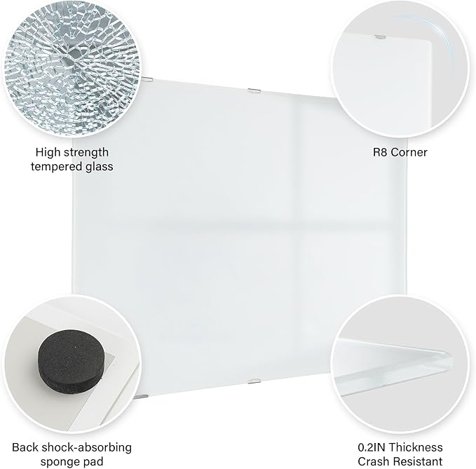Magnetic Glass Whiteboard - 72"X48" Dry Erase White Board Frameless Glass Boards with Super Strong Magnets, Wall Mounted for Office, School and Home.