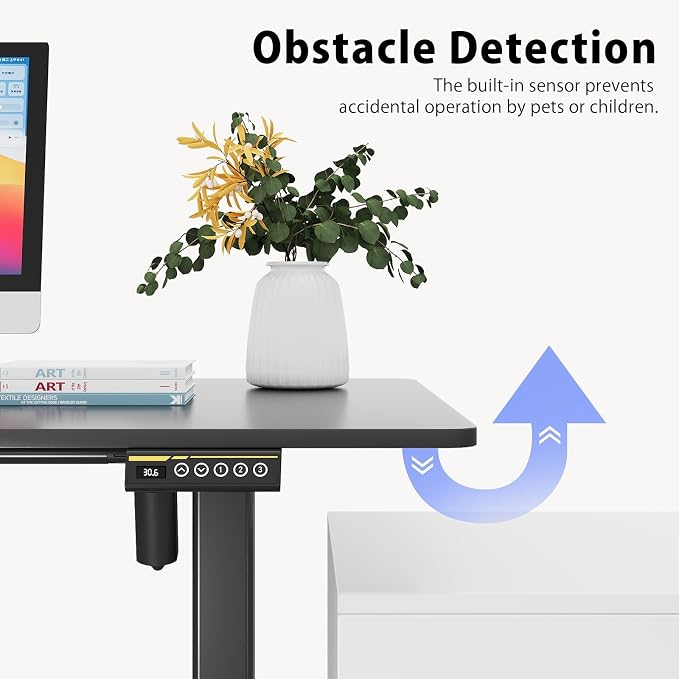 Adjustable Electric Standing Desk Frame, Height & Length Adjustable for 63" x 28" Tabletops, 3 Preset Heights, Heavy Duty 154LBS Capacity, Black Ergonomic Sit Stand Desk Legs for Home Office