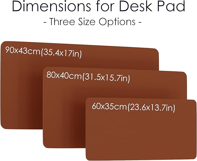 WAYBER Leather Desk Pad Protector, Waterproof Mouse Pad, PU Desk Mat, Office Desk Cover, Desk Writing Mat for Office/Home/Work/Cubicle (Brown/Gray) 31.5x15.7in