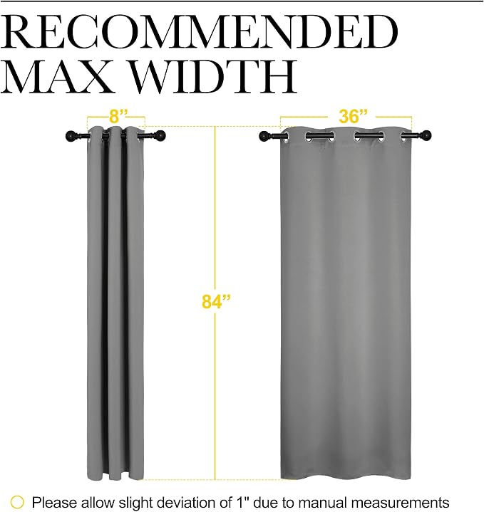 NICETOWN Window Curtain Blackout Drape Panel 3 Pass Microfiber Noise Reducing Thermal Insulated Window Drapery with Grommet (Single Panel, 42 x 84 inch, Silver Grey)