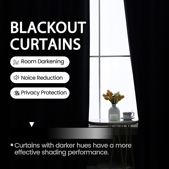 Beige Room Darkening Curtains 96 Inches Long - Blackout Heat Blocking Window Shades for Bedroom Darkening - Back Tab and Rod Pocket Privacy Curtains with Hook for Track System