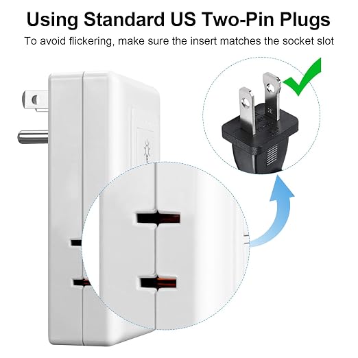 RGBZONE Smart Plug-in Dimmer for Lamps, 2.4GHz Wireless Remote Control Outlet, Dual Outlets Compatible with Alexa, for Dimmable LED CFL Incandescent Halogen Bulbs