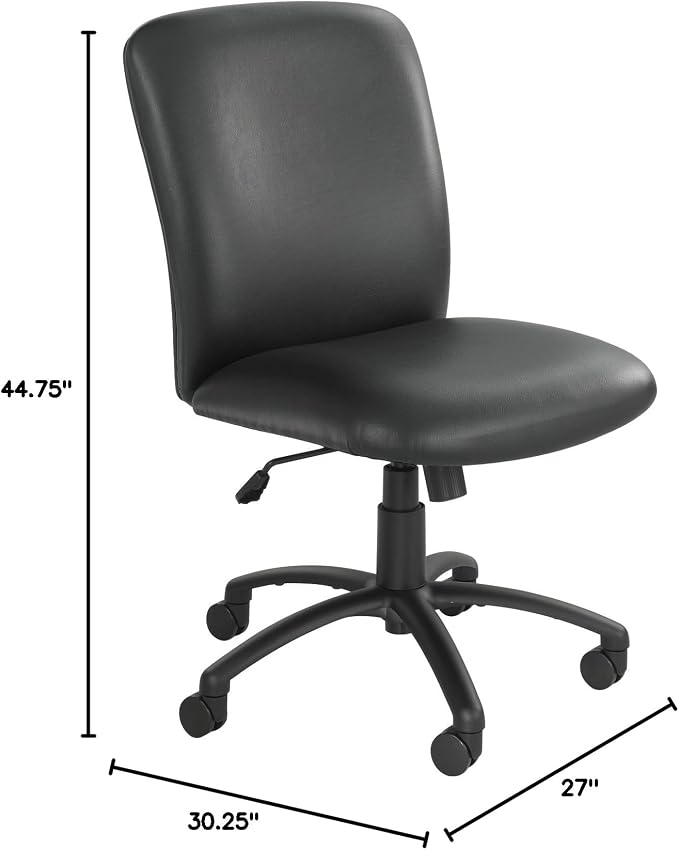 Uber Big & Tall Task Chair, High Back Black Vinyl
