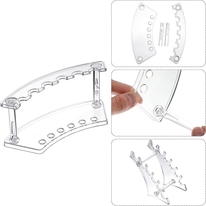 Teling 4 Pieces Pen Display Stand Acrylic pen Holder Clear Pen Stand Rack Organizer Nail Brush Holder Stand for Make Up Brush