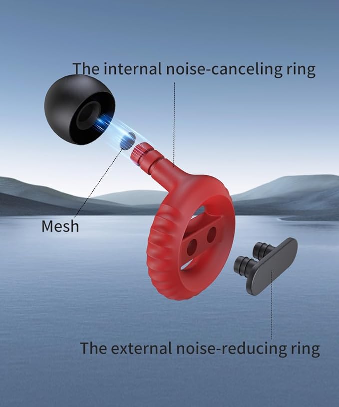 Ear Plugs for Sleeping Noise Cancelling EarPlugs Reusable Ear Protection for Musicians,Rave,Focus,Moto and Sleep 25dB Silicone Earplugs Noise Reduction 8 Pair Ear Tips (XS/S/M/L) Red-Black