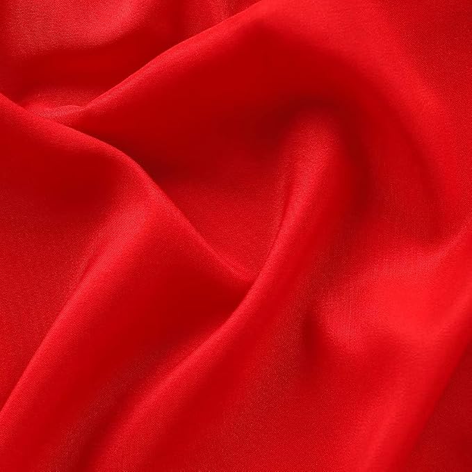 GFCC 6FT x 10FT Red Polyester Backdrop Curtain for Wedding Party Banquet,Fabric Backdrop