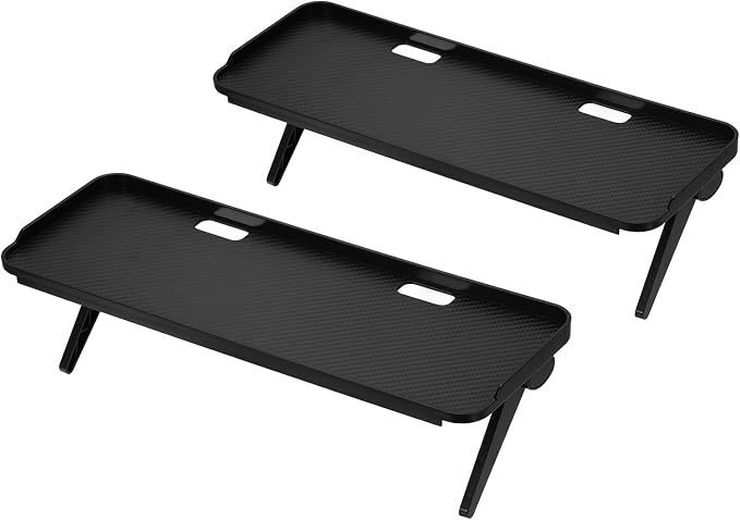 uxcell 2Pcs TV Top Shelf TV Monitor Shelf, 13.4"x4.7" Plastic Adjustable Screen Shelves Monitor Top Bracket Universal Fit Shelves Storage with Hole for Media Box Game Console, Black