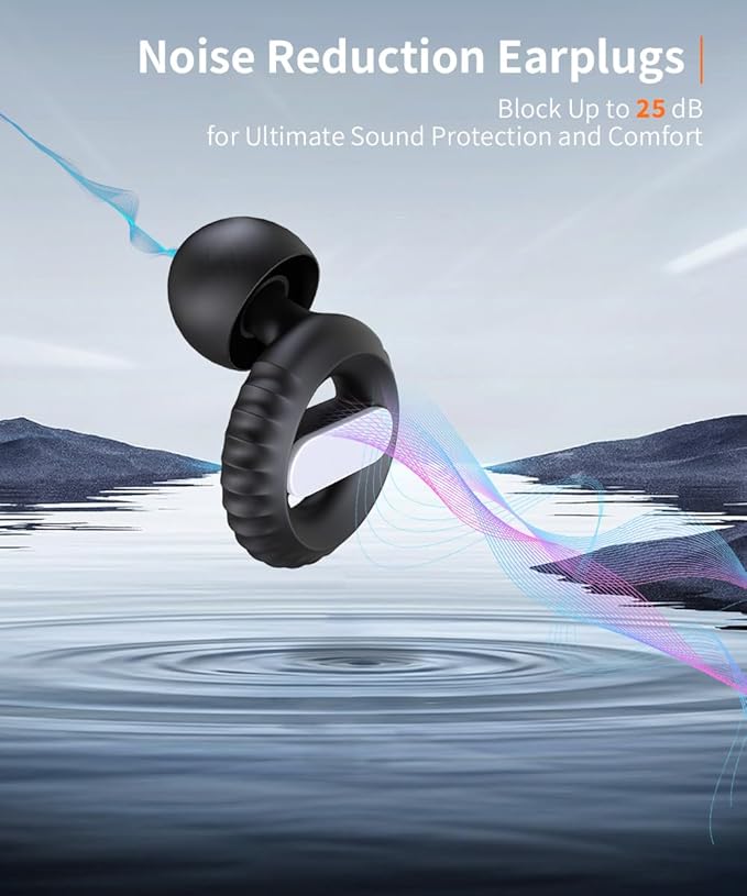 Ear Plugs for Sleeping Noise Cancelling EarPlugs Concert Reusable Ear Protection for Musicians,Rave,Focus,Moto and Sleep 25dB Silicone Earplugs Noise Reduction 8 Pair Ear Tips (XS/S/M/L) Black White