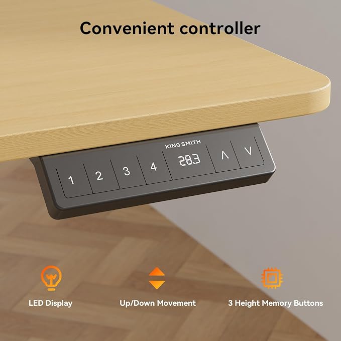 WALKINGDESK 63 Inches L Shaped Standing Desk with Keyboard Tray and 2 Drawers, L Shaped Electric Standing Desk, Adjustable L Shaped Office Desk,Corner Standing Desk for Home Office, Oak