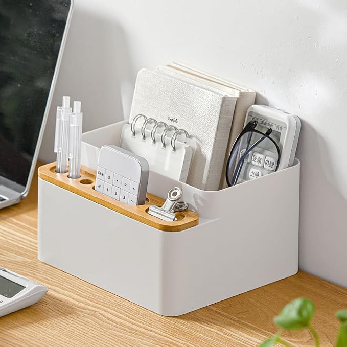 Desktop Storage Box Pencil Pen Holder Makeup Brushes Organizer for Office Supplies, Vanity Table, Home