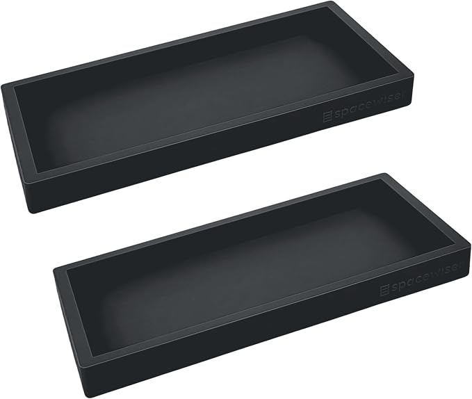 Countertop & Vanity Silicone Tray – 2 PC Small 7.7" Soap Tray | Kitchen Soap Tray Set, Dish Soap Tray for Kitchen Counter, Kitchen Sink Tray, Silicone Soap Dispenser Tray & Sponge Holder