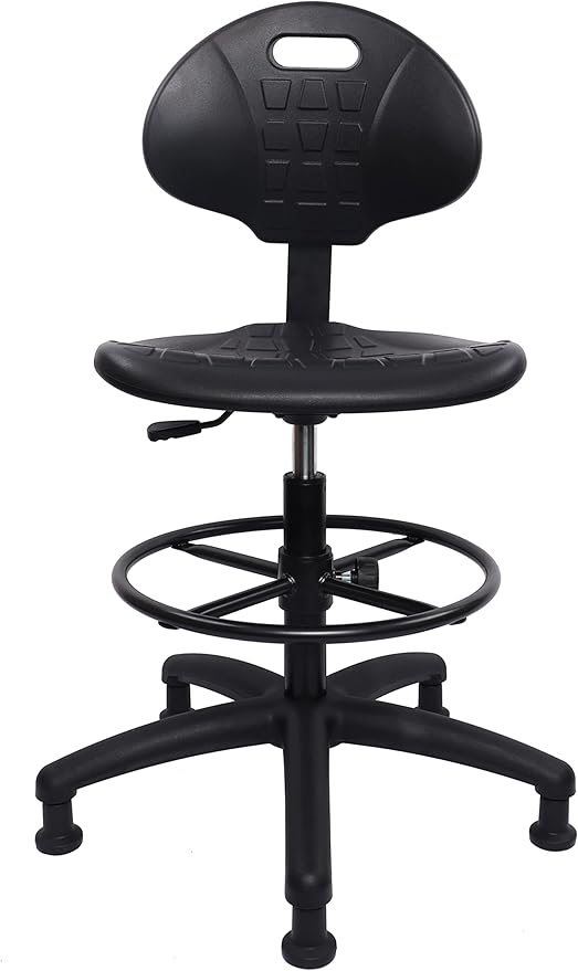 TAKE UR SEAT® Deluxe Drafting Lab Stool Chair, 18'' Adjustable Footring, 10'' Adjustable Height, 450 lbs seat Capacity, Heavy Duty, Shipped Within 24 Hours (Glide Non-Rolling)