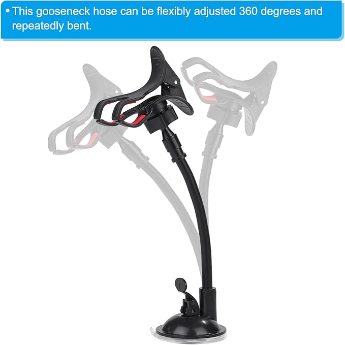 PATIKIL 16" Gooseneck, 2 Pcs 1/4"-20 Female to Male Thread Metal Universal Hose Flexible Arm Gooseneck Tube Extension Holder for Action Camera, Phone, Microphone, Black