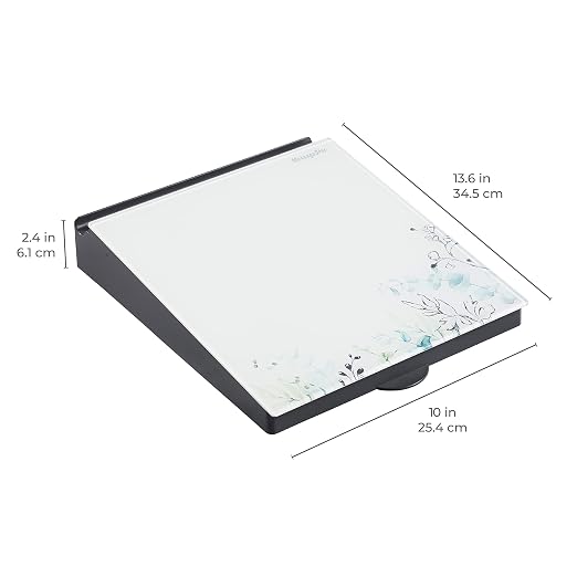 ECR4Kids MessageStor Dry-Erase Glass Board Memo Station, Desk Organizer, Botanical (Pack of 4)