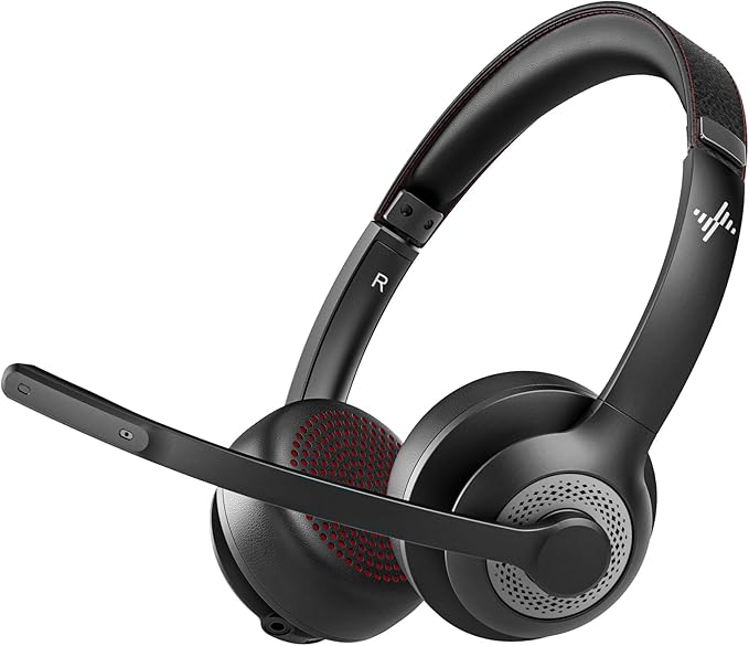 Wireless Headset with AI Noise Cancelling Microphone Bluetooth Headset - Bluetooth V5.2 Headphones with Mic Mute for Computer/Laptop/PC/iPhone/Android/Cell Phones (Without USB Dongle)