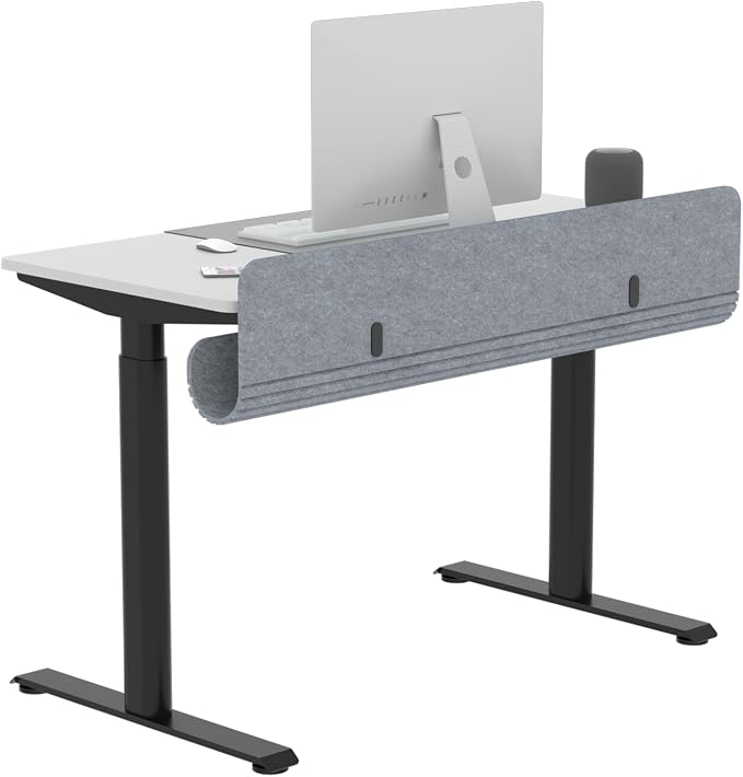 47.2" Under Desk Cable Management Tray, No Drill Cable Organizer for Table | Clamp/Screw Mount Felt Cord Organizer, Hidden Cord & Wire Management, Standing Desk Cable Tray Under Desk for Office, Home