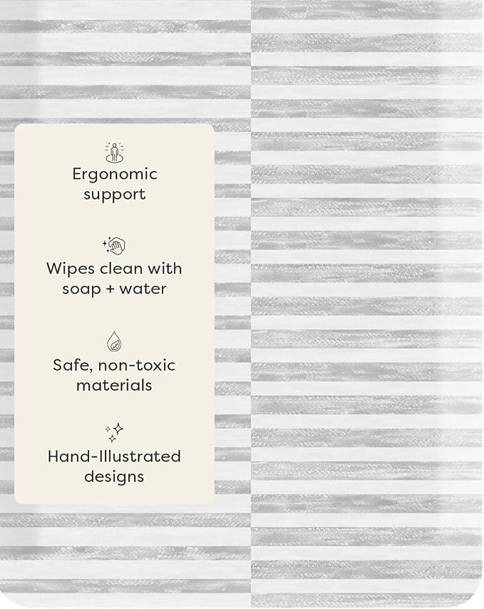 House of Noa Nama Standing Mat – Anti-Fatigue Kitchen Mats for Floor, Cushioned & Non-Slip Kitchen Comfort Mat for Standing, Thick Foam Anti-Fatigue Mat for Kitchen & Workspaces, Reese Ash 22" x 54"