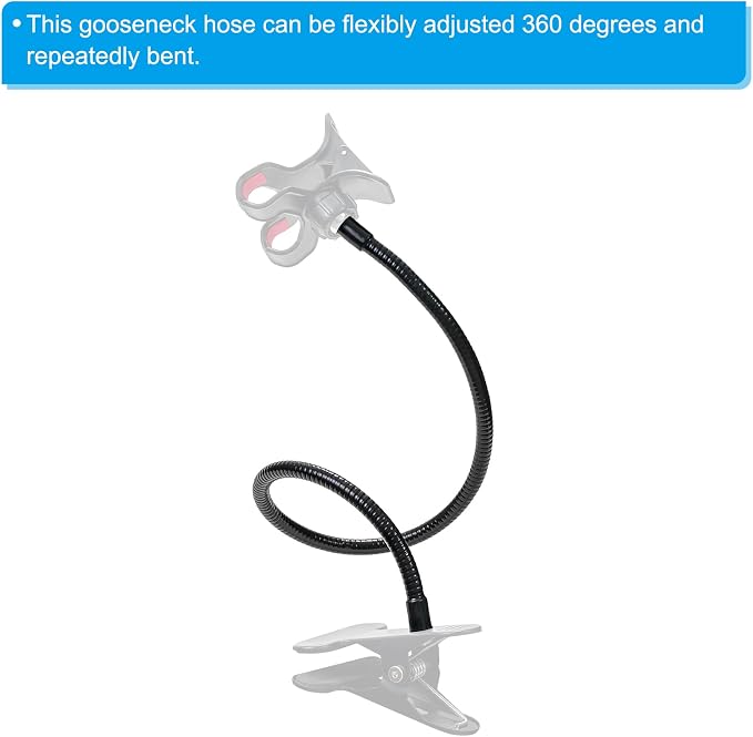 PATIKIL 19" Microphone Gooseneck, 5/8"-27 Thread Metal Universal Hose Flexible Arm Gooseneck Tube Extension for Multifunction DIY, Black