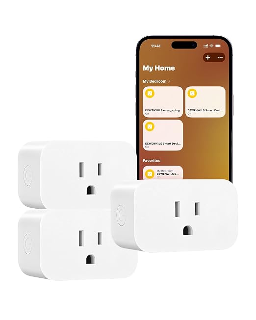 DEWENWILS Matter Smart Plug, Work with Alexa, Apple Home, Google, SmartThings, Smart Outlet with Schedule and Timer, FFS Easy Setup, 100% Privacy 15A/1800W, APP Voice Control, 2.4G Wi-Fi Only, 2 Pack