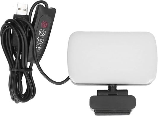 Video Conference Lighting Kit,LED Fill Lights Clip On Type 360° Rotatable Webcam Lighting 10 Levels Adjustable Lamp for Video Conference with Sturdy Clip