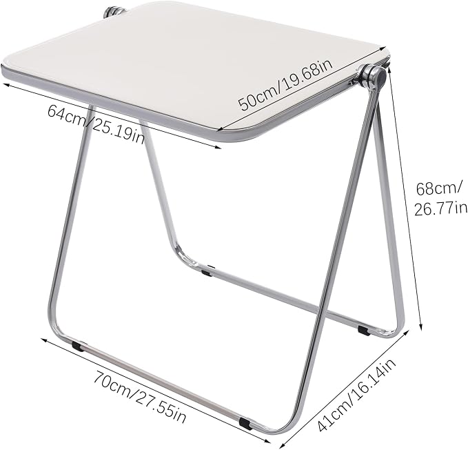 Adjustable Personal Folding Table, 30.3 * 19.68in Small Computer Desk, Acrylic Personal Folding Activity Table for Small Spaces