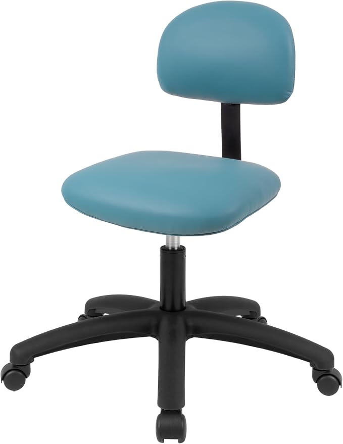 FSS Series Square seat Low (17"-22") seat Height Chair. Vinyl-for Office, Garage, Desk, Shop, Computer, Doctor, Medical, Easy to Clean! NO Footring (Aqua, Medium, _Standard Casters