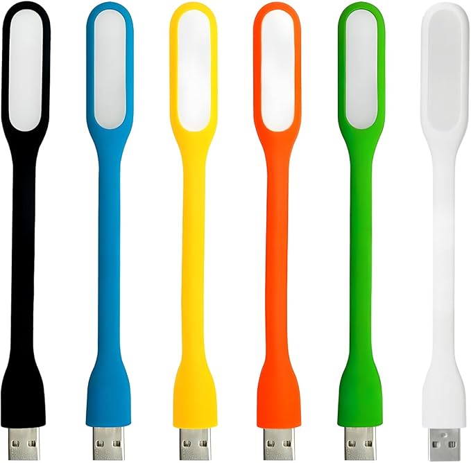 USB LED Light Lamp for Power Bank, Portable Eye Care Mini Night Light with Flexible Arm, USB Gooseneck Reading Lamps Book Light,Compatible for Desktop, Notebook Laptop (10-Yellow)