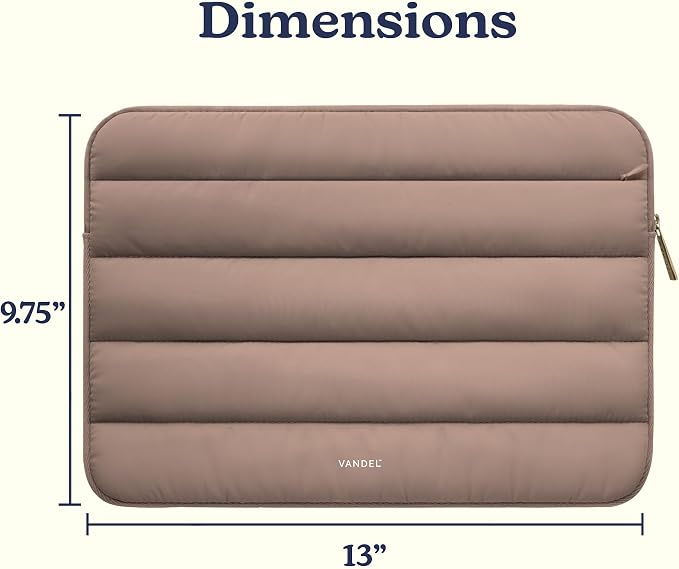 Vandel Puffy Laptop Sleeve Case for 13-14 inch Laptop Sleeve Bag Case 13.3 Inch with Zipper Pocket, Compatible with MacBook Air 13, Pro 14/13 iPad Pro 12.9, HP Dell ASUS, Computer Bag Cover