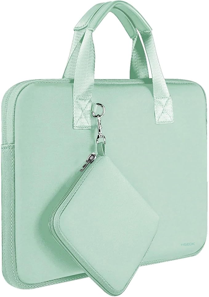 Hseok Laptop Sleeve 13.3-14 inch Case with Small Pouch, Neoprene Computer Bag Compatible with MacBook Neo/Pro 14 M5/M4/M3/M2/M1, Mac Air/Pro 13.3, XPS 14 and Most 13-14 inch Notebooks,Spring Blue