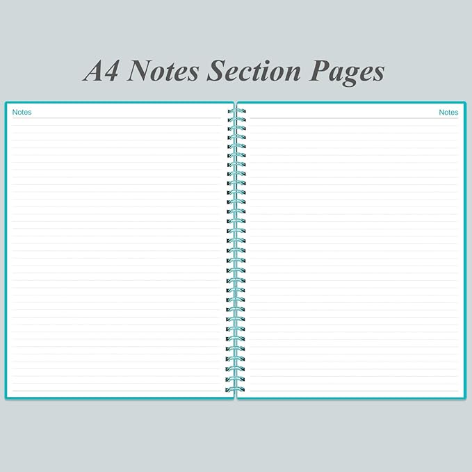 Undated Planner Pro - 8.5" x 11" Weekly & Monthly Planner to Achieve Goals & Increase Productivity, 12 Months Undated Agenda Daily Planner, Start Anytime, Teal