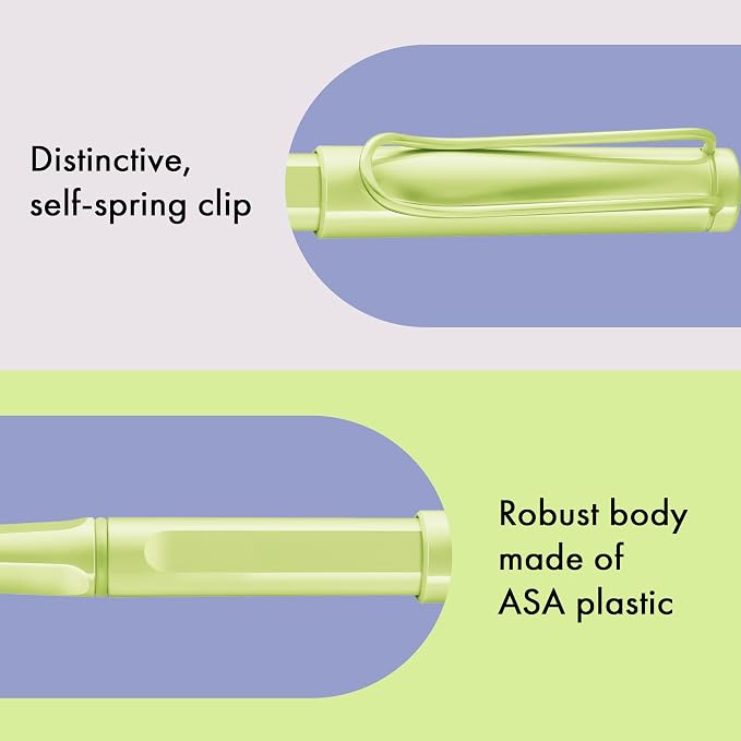 Lamy safari springgreen - Rollerball Pen with ergonomic grip & line width M - for pleasant long writing - made of robust ASA plastic - including rollerball refill M 63 in black