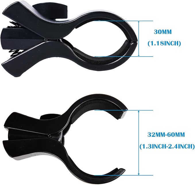 Large Microphone Clip, Heavy-Duty Universal Microphone Clamp with Adjustable & Locking Angle Head and Steel Threads (1/4" 3/8" 5/8") – Fits Handheld, Wireless, Studio Mics (1.4" to 2.4")