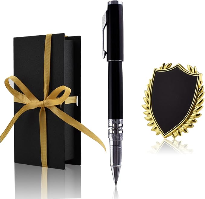 Yastar Personalized Business pen with with a Custom Medal Gift Set with Engraved with your Message Names Company Names Phone Number Souvenir Gift for Office Colleague Friends Employees