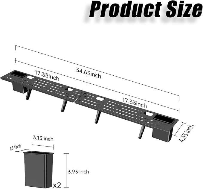 QIUNI 2 Pieces Steel Floating TV Top Shelves with Storage Boxes, 17.7 Inch No Drilling Screen Stand for Apple TV, Soundbar, Router, Switch, DVD, Remote Control