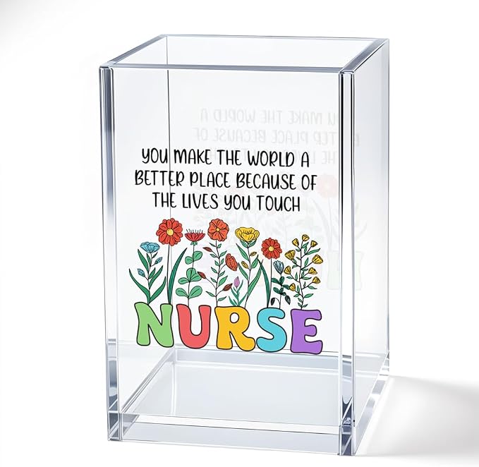 You Make the World a Better Acrylic Cosmetic Pencil Pen Bookmark Storage Holder Cup, Funny Inspirational Quote Holder Cup Gifts for Women NICU Nurse Doctor Teacher, Graduation Gifts for Nurse
