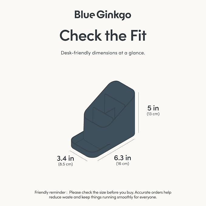 BLUE GINKGO Pen Holder, Desk Organizer, Blue, Made in Korea | Multi-Compartment. Space-Saving. Everyday Storage.