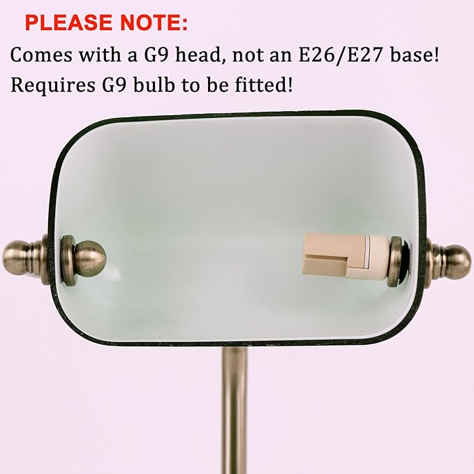 FIRVRE Mini Glass Bankers Lamp, Desk Lamp, Classic Retro Bronze Finish G9 Base, Plug in Vintage Table lamp, Reading Modern for Home Office,Piano Banker Mini Desk Table Lamp,Library(Without Bulb)