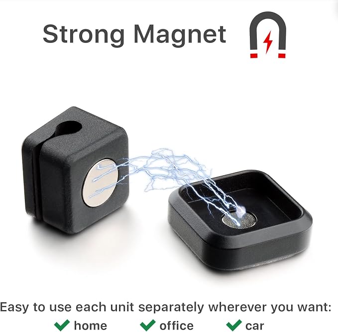 Magnetic Cable Holders X-Protector 3 PCS - Premium Cable Clips - Self-Adhesive Cable Holder for Car - Cord Organizer for Desk - Cable Organizer - Black Wire Organizer - Cord Management for Wires!