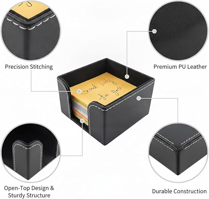 Declutter Your Workspace with This Compact PU Leather Storage Bin, Open-Top Caddy for Desk or Drawer Organization