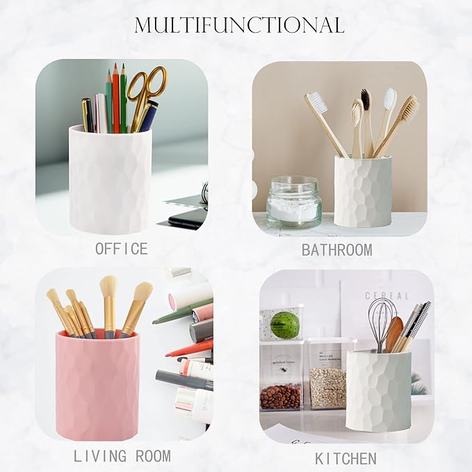 minimaliving Pen Holder,Nordic Style Silicone Waterproof Pencil Holder for Desk Simple&Modern Minimalist Makeup Organizer Multifunctional Office Supplies for Home,Kids and School (Pink)