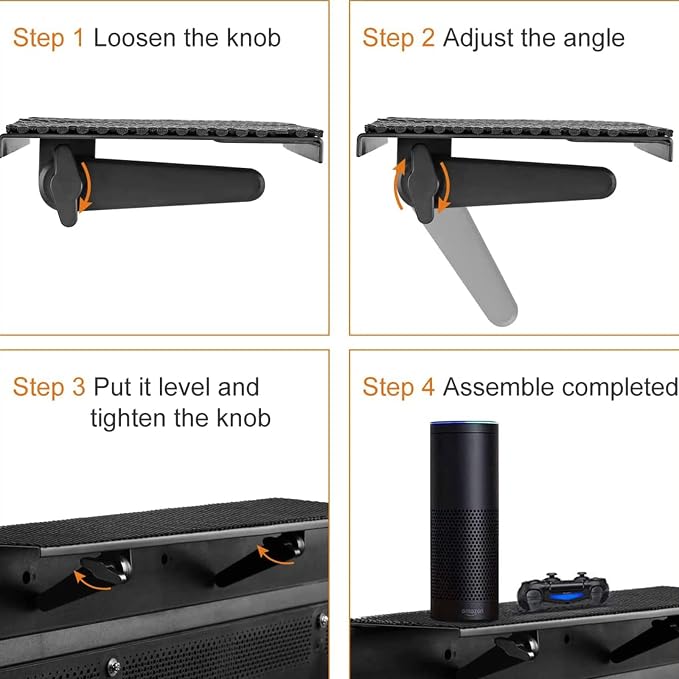 Bracwiser No Drill TV Top Shelf 24 inch Wide Monitor Top Mounting Bracket Platform Holds Speaker, AV Receiver, Media Box, Game Console and More