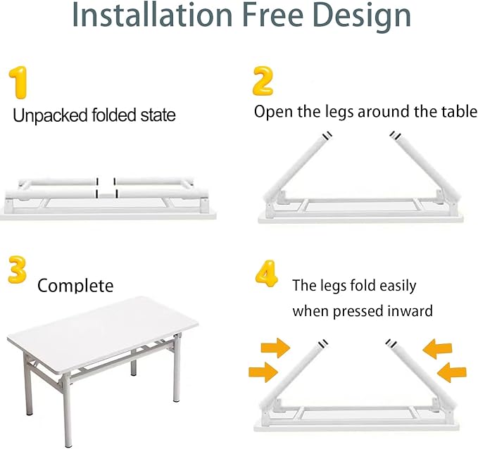 Small Folding Desk No Assembly,39.4 Inch Folding Computer Desk Small Foldable Table for Home Office.