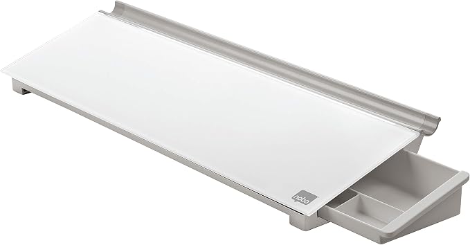 Nobo Glass Dry Wipe Desktop Whiteboard Pad, 45.8 x 6 x 14 cm, Brilliant White, 1905174
