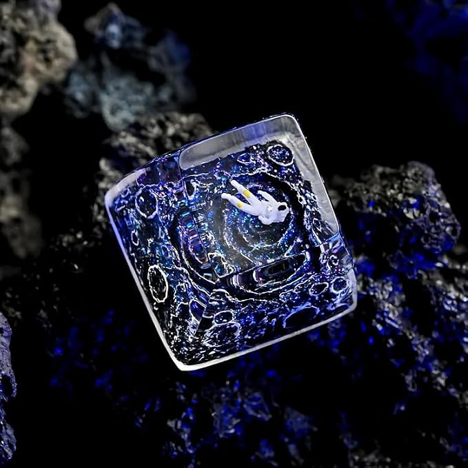 Blue Astronaut Artisan Keycap - 1U ESC, R1 SA Profile Custom Handmade Resin Cherry MX Switch Key Cap Mechanical Keyboard, Cool Tech Gifts for Men, Dad, Father, Gamer, Space Lover