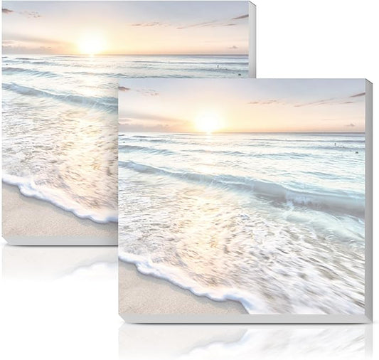 Sticky Notes 3x3 Inches, 2 Pads Cute Colorful Self-Stick Note Pads, Easy to Post for Home, Office and Daily Life Organization Luxuious Sunset Beach