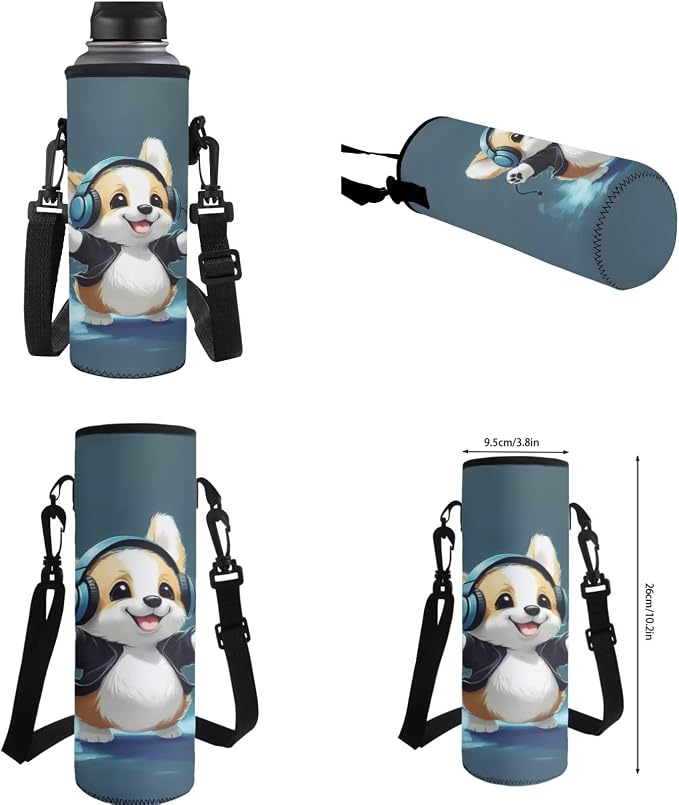 Ystardream Baby Corgi Backpack for Girls Elementary Backpack with Lunch Box & Pencil Case & Water Bottle Sleeve,Teen Kids Sturdy Schoolbag Book Bag Set 4 In 1 Back to School Supplies