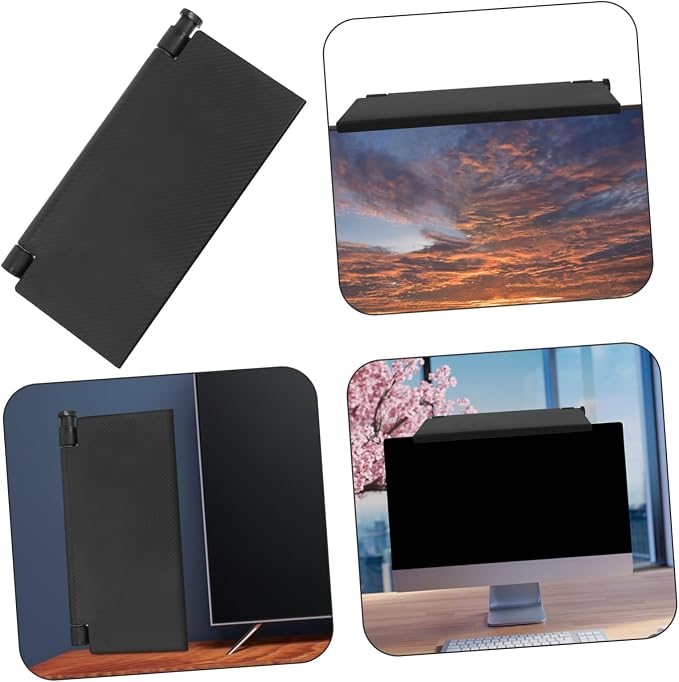Happyyami Computer Monitor Shelf No-Drill Installation Multi-Functional Storage for Routers Remotes and More Space-Saving Tv Screen Top Organizer Stylish Design for Home Decor
